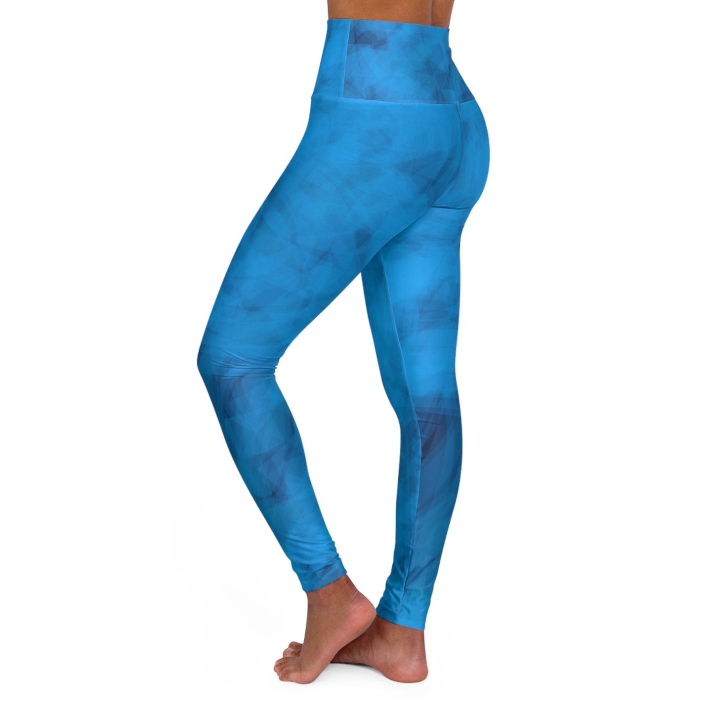 Frances:  High Waisted Surreal Blue Leggings - Feel Good Vibes to start your day, Casual Chic Streetwear for Everyday