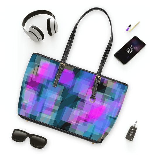 ESP:  Vibrant PU Leather Shoulder Bag for Fashion Lovers, Good Vibes Tote Bag, Stylish Handbag, Everyday Use, Gift for Her