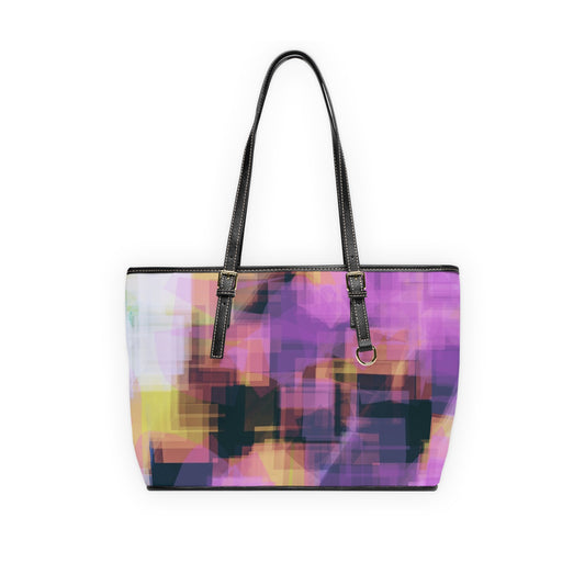 Sheena:  Vibrant PU Leather Shoulder Bag - Colorful Geometric Design