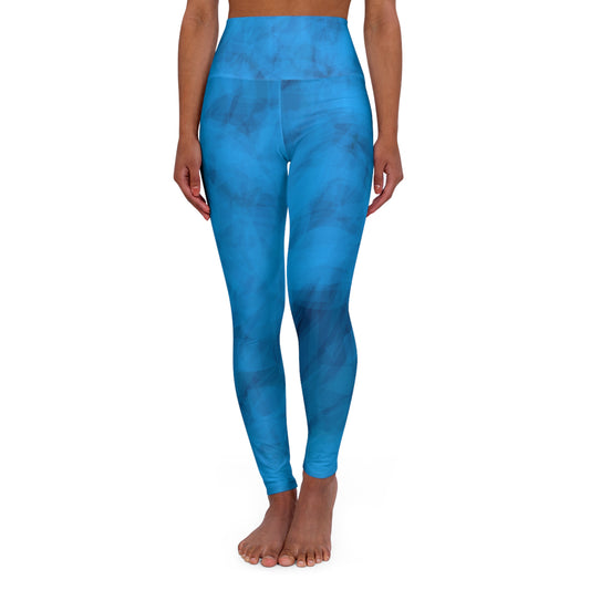 Frances:  High Waisted Surreal Blue Leggings - Feel Good Vibes to start your day, Casual Chic Streetwear for Everyday