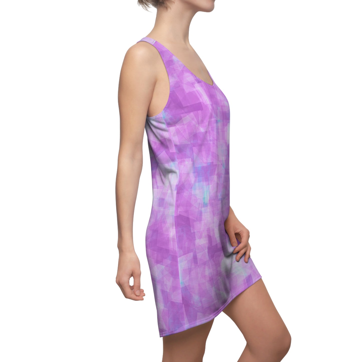 Betty:  Pastel Abstract Racerback Dress for Women - Stylish Summer Casual Wear