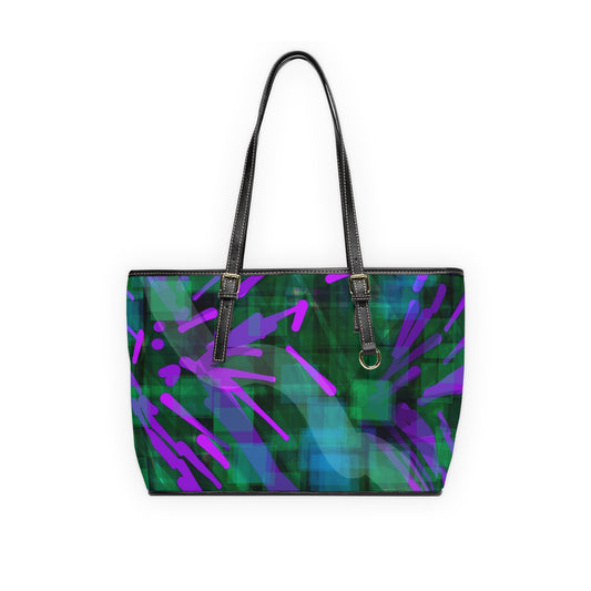 Daphne:  Vibrant PU Leather Shoulder Bag - Bold Abstract Design for Everyday Use