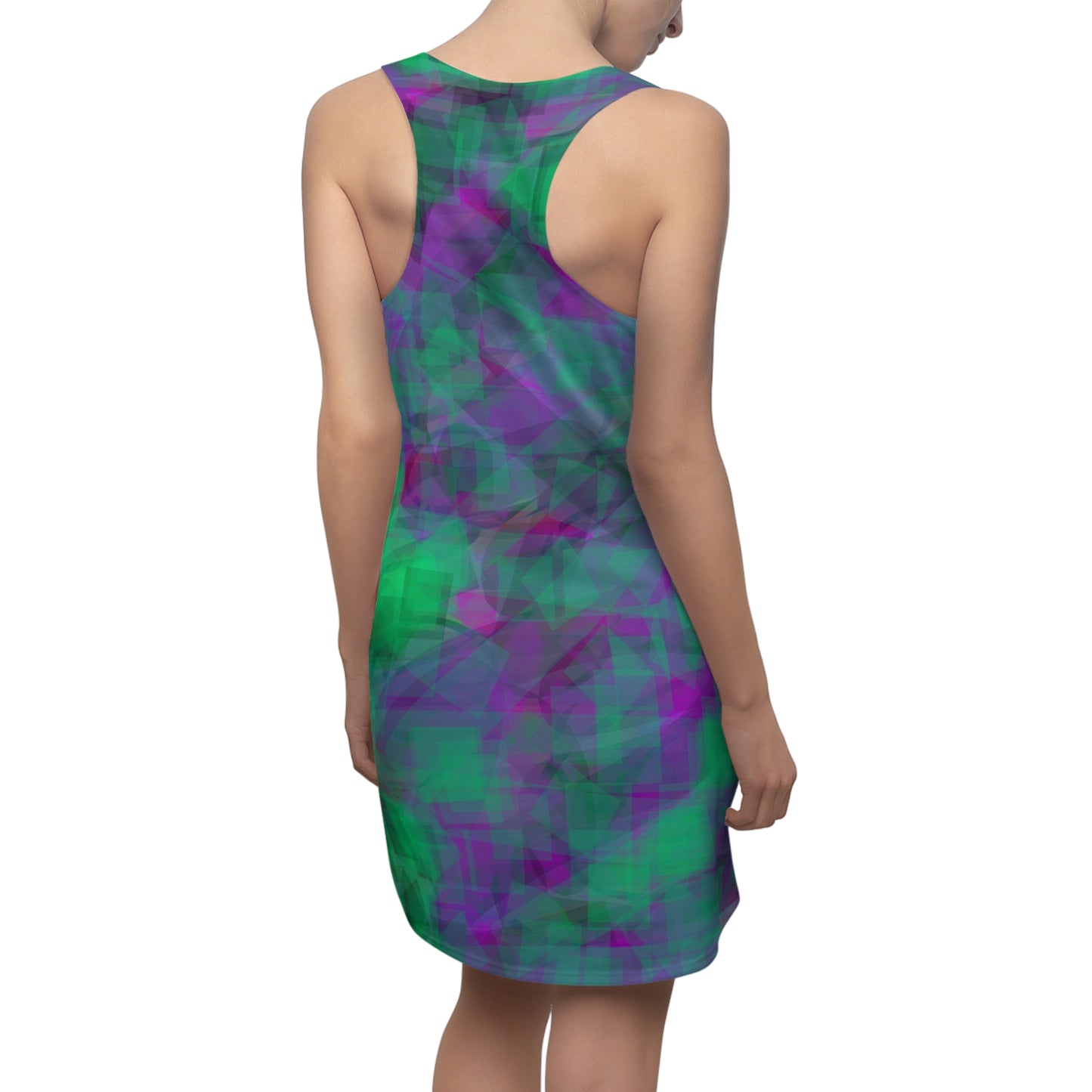 Gong:  Vibrant Geometric Racerback Dress for Summer Fun