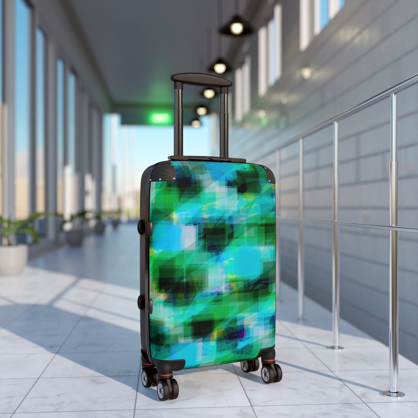 J.D.:  Vibrant Abstract Suitcase for Stylish Travelers
