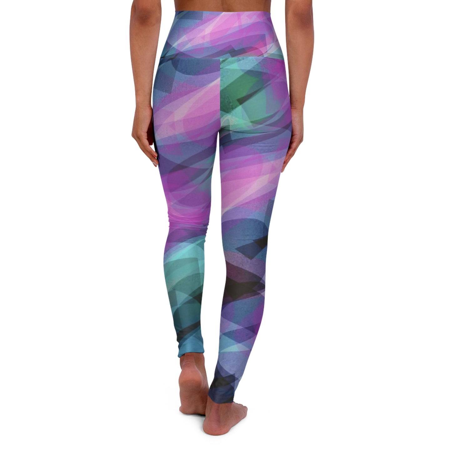 Yvonne:  Vibrant High Waisted Yoga Leggings - Colorful Abstract Design for Fitness Enthusiasts
