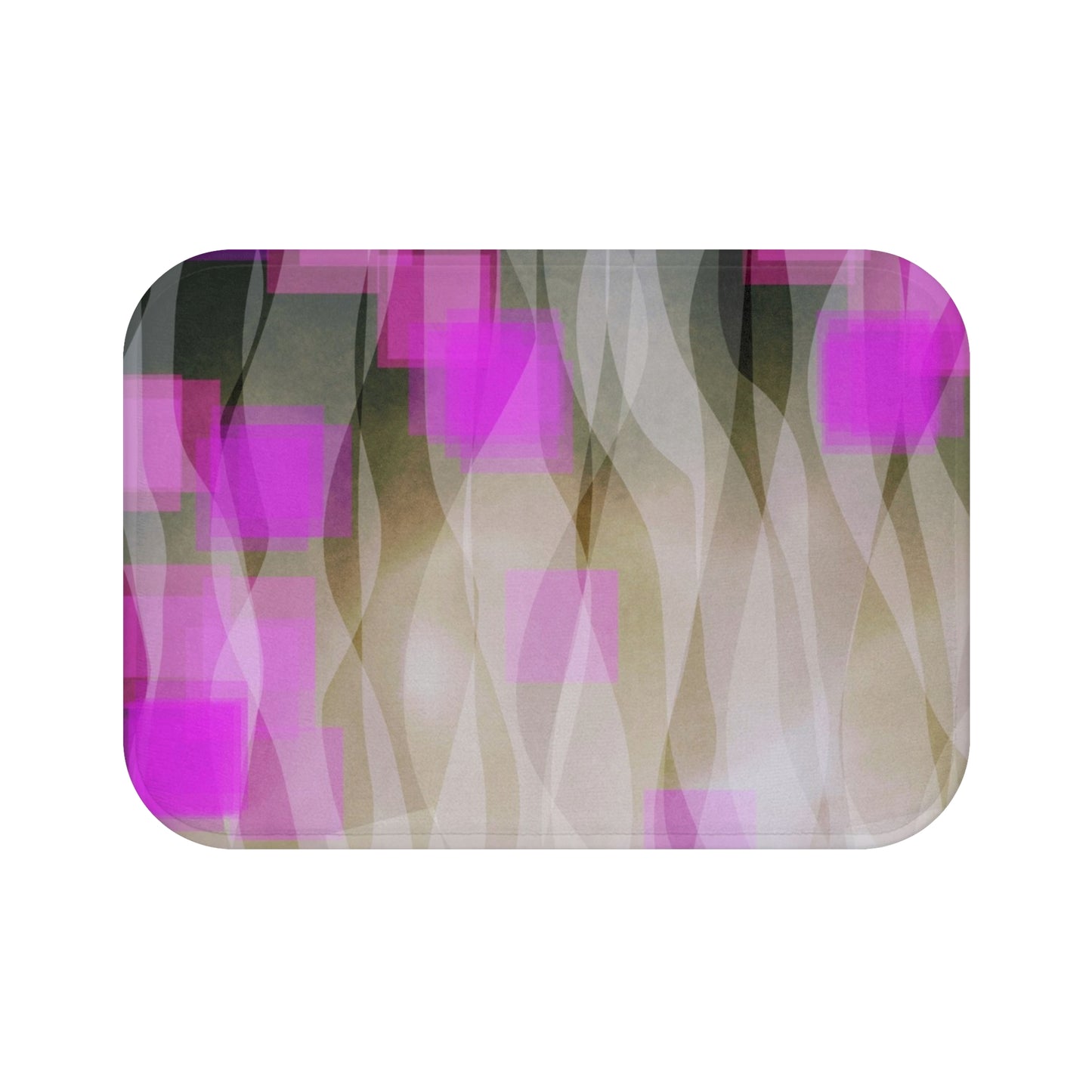 Josephine: (24"x17") Abstract Pink Waves Bathmat, Soft Bathroom Decor, Non-Slip Mat, Housewarming Gift, Eco-Friendly Bathroom, Pink Home Accessories