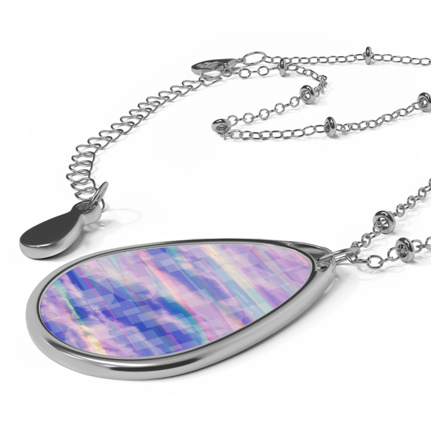 Gloria:  Elegant Spiritual Art Oval Necklace - Elevation Vibes - Unique Souls Teardrop Design for Everyday Wear