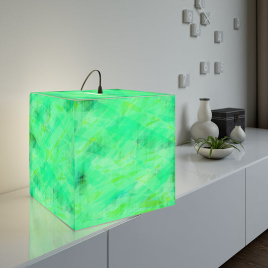 Elevation Station:  Calming Green Light Cube Lamp, Ambience Lighting, Modern Home Decor, Unique Gift, Bedroom Night Light, Eco-Friendly