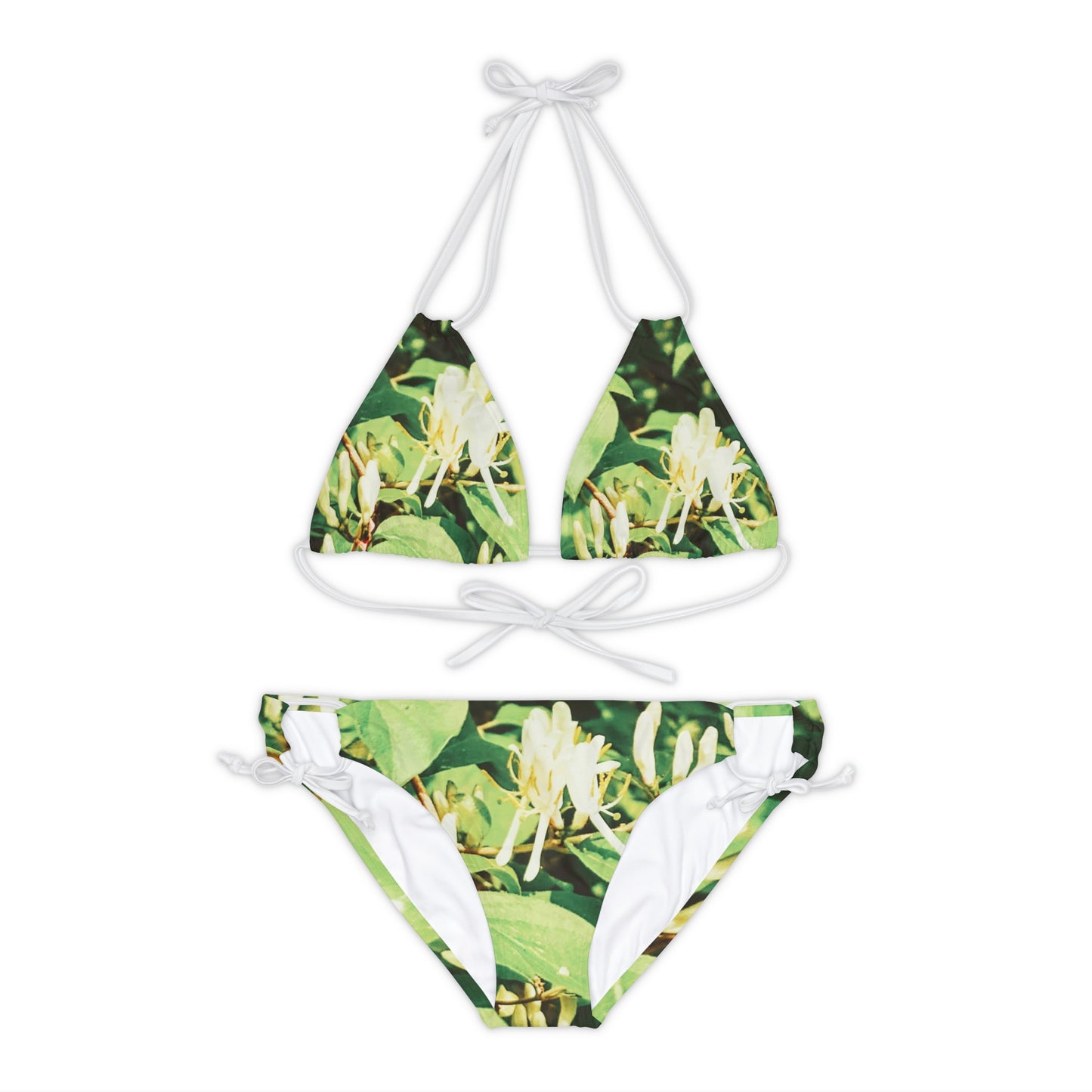 Honeysuckle:  Strappy Bikini Set (AOP)