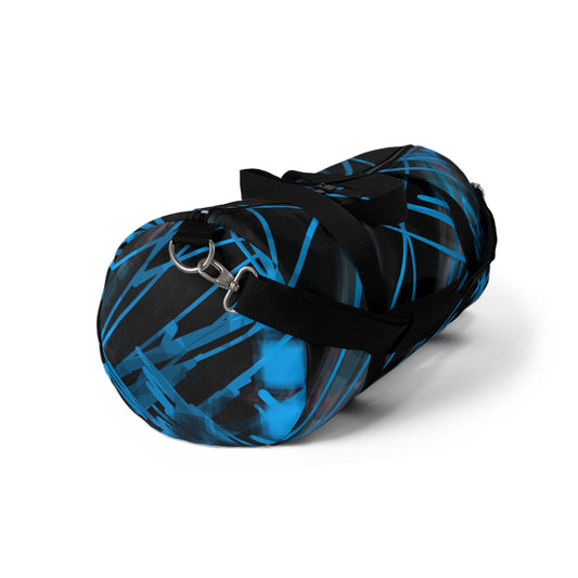 Goodie:  Stylish Blue Striped Duffel Bag - Perfect for Gym & Travel