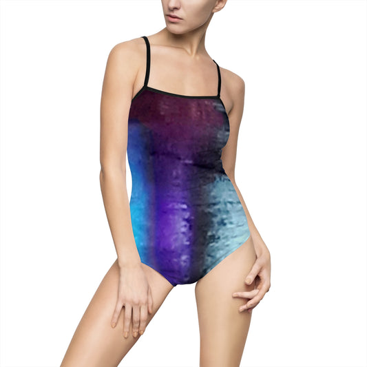 Neon Rain:   Take a dip in the Neon Rain - Stylish Women's One-Piece Swimsuit, Pool Essential, Summer Swimwear, Chic Swim, Vacation Ready