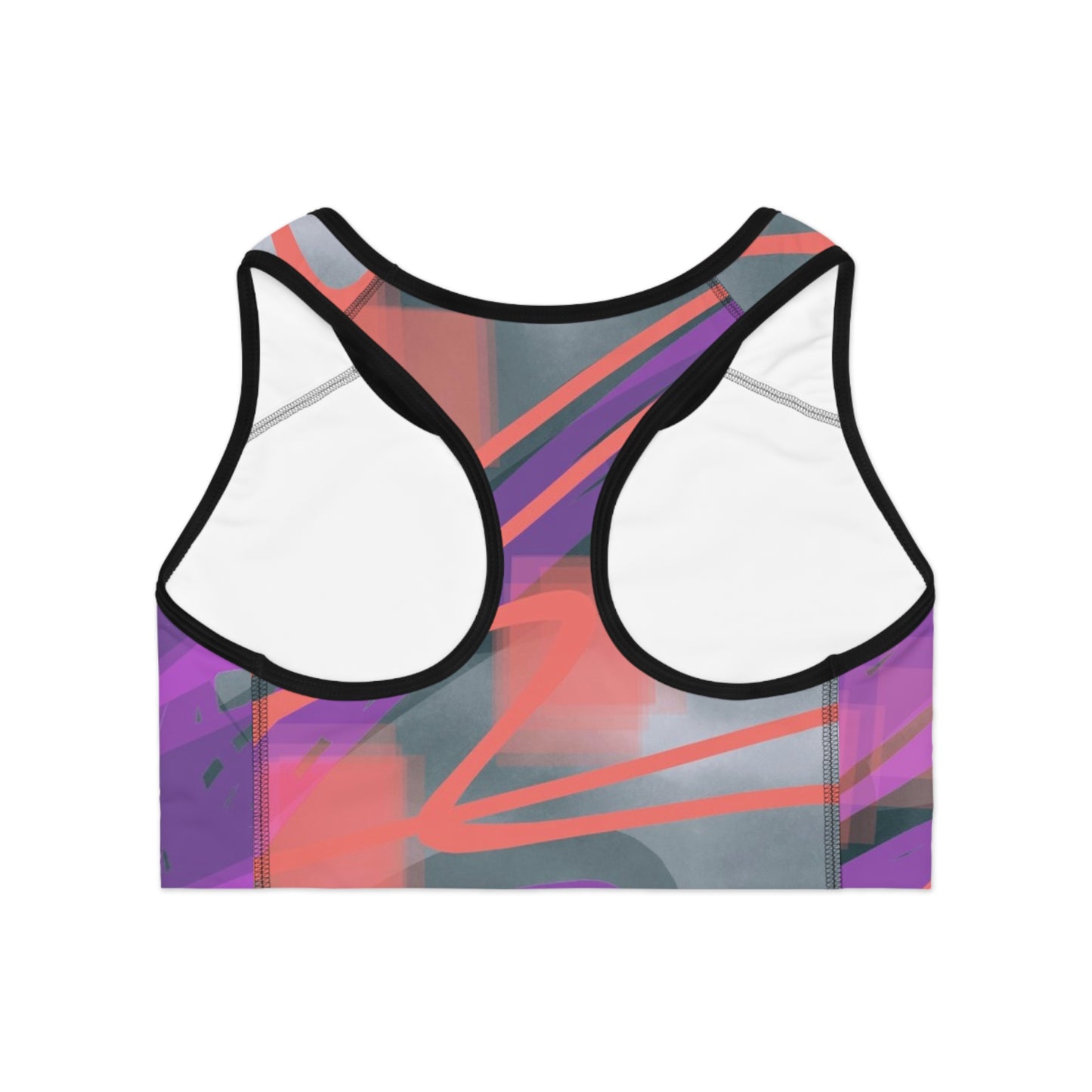 Mel: (Blk Trim) Vibrant Patterned Sports Bra | Comfortable Dance Top, Fitness Apparel, Workout Gear, Activewear, Gift for Athletes