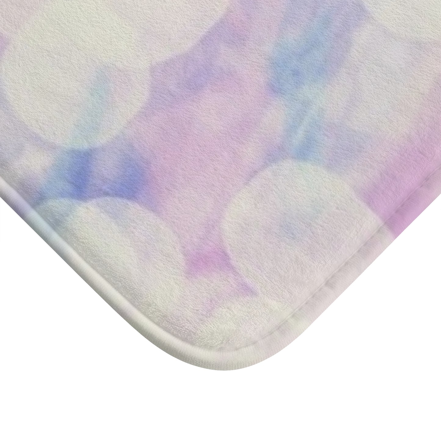 Sprite: (24"x17") Pastel Bokeh Bathmat — Soft Purple & Blue Bathroom Rug