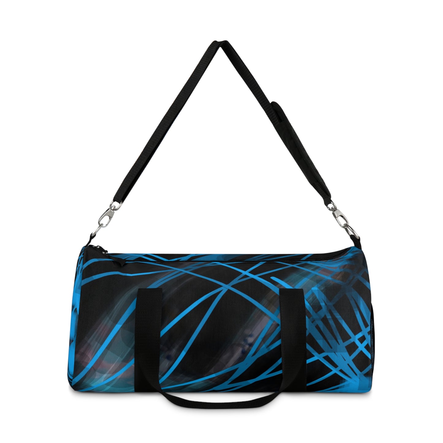 Goodie:  Stylish Blue Striped Duffel Bag - Perfect for Gym & Travel