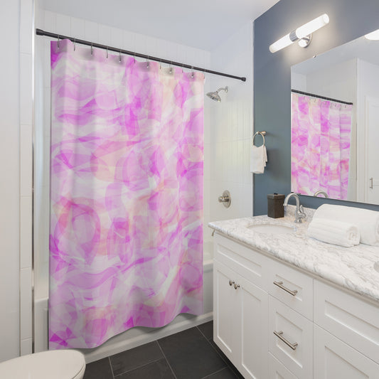 Persephone:  Pastel Pink Abstract Shower Curtain - Modern Bathroom Decor