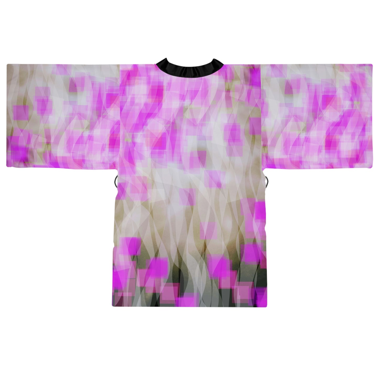 Josephine: (Blk Trim) Chic, Mystical Long Sleeve Kimono Style Robe, Boho Loungewear, Relaxation Gift, Summer Nights, Spa Day Essentials, Home Decor