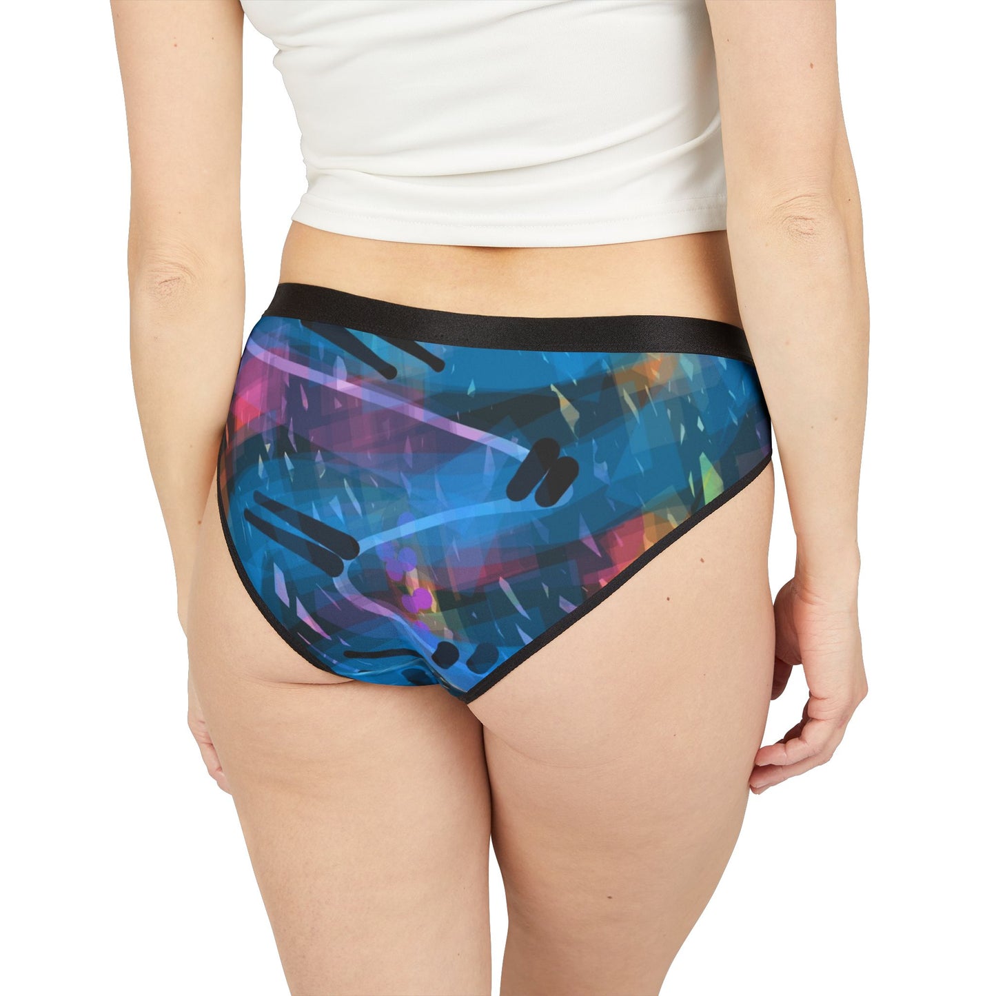 Louise:  Vibrant 80's Vibes Artistic Women's Underwear - Colorful Bikini Briefs for Everyday Comfort