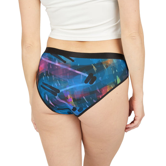 Louise:  Vibrant 80's Vibes Artistic Women's Underwear - Colorful Bikini Briefs for Everyday Comfort