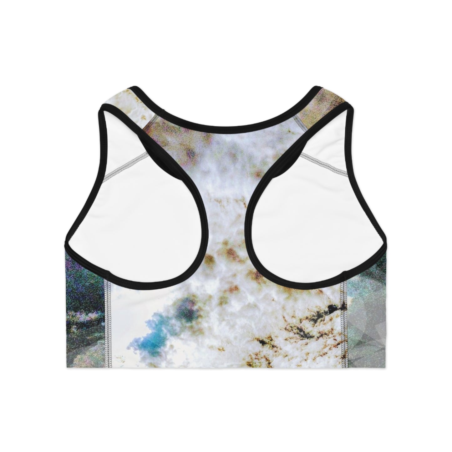 Portalis II: Blk Trim; High Vibes Artistic Sports Bra for Active Women, Gym Wear, Fitness Top, Dance Bra, Unique Workout Apparel
