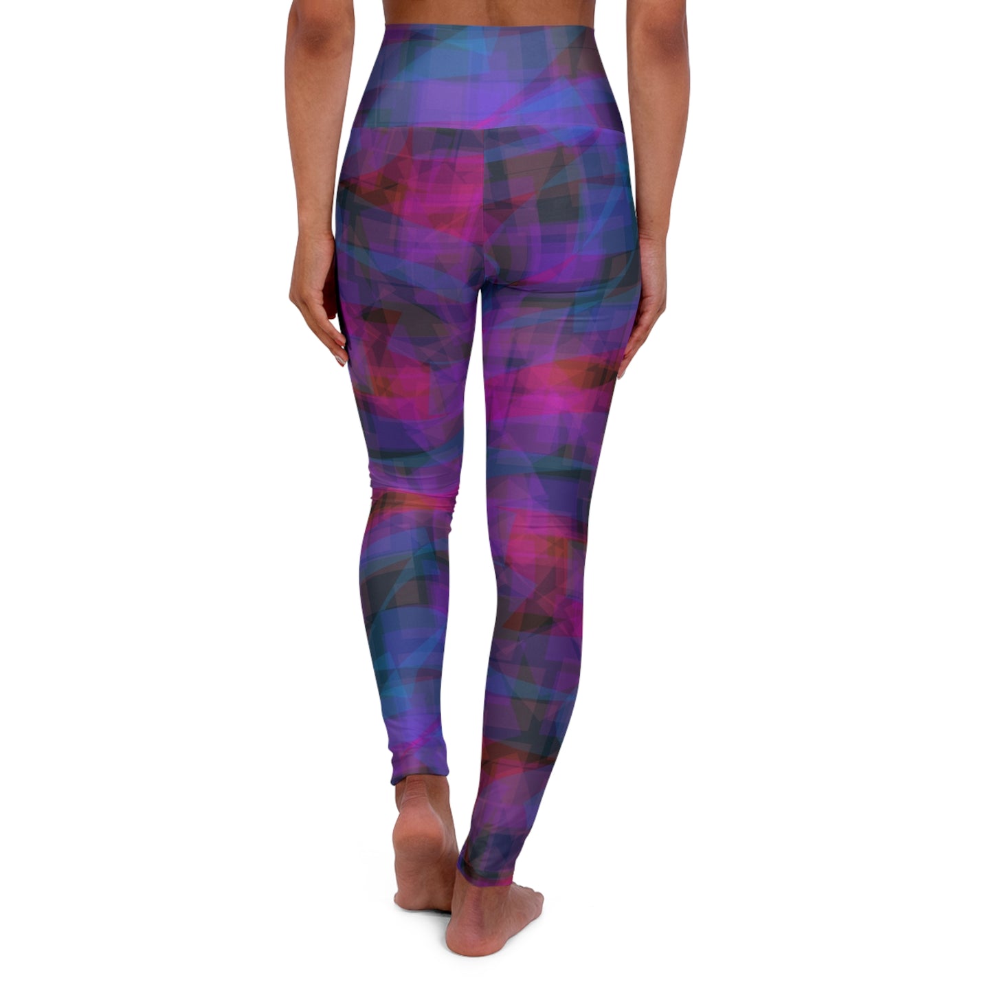 Cherry Blue: Beautiful Vibes High Waisted Leggings - Colorful Activewear, Fitness Leggings, Workout Gear, Dance Pants, Exercise Apparel, Streetwear