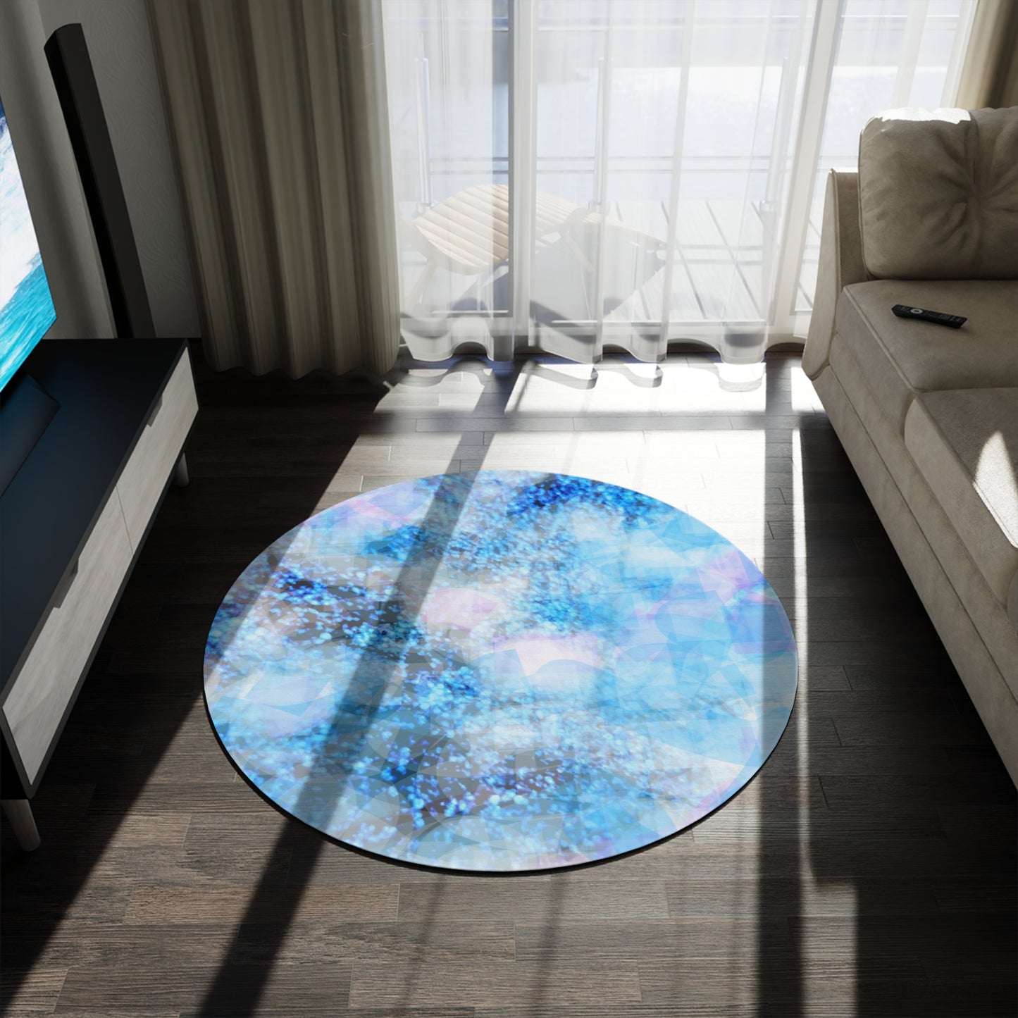 Sapphire Softly:  Round Rug:  60"x60"