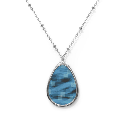 Trinity:  Elegant Blue Teardrop Necklace, Ethereal Abstract Art, Gift for Her, Everyday Wear, Minimalist Jewelry, Anniversary, Thoughtful Present