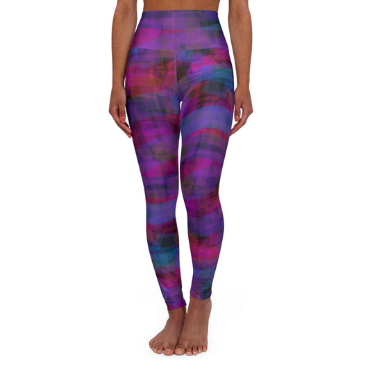 Cherry Blue: Beautiful Vibes High Waisted Leggings - Colorful Activewear, Fitness Leggings, Workout Gear, Dance Pants, Exercise Apparel, Streetwear