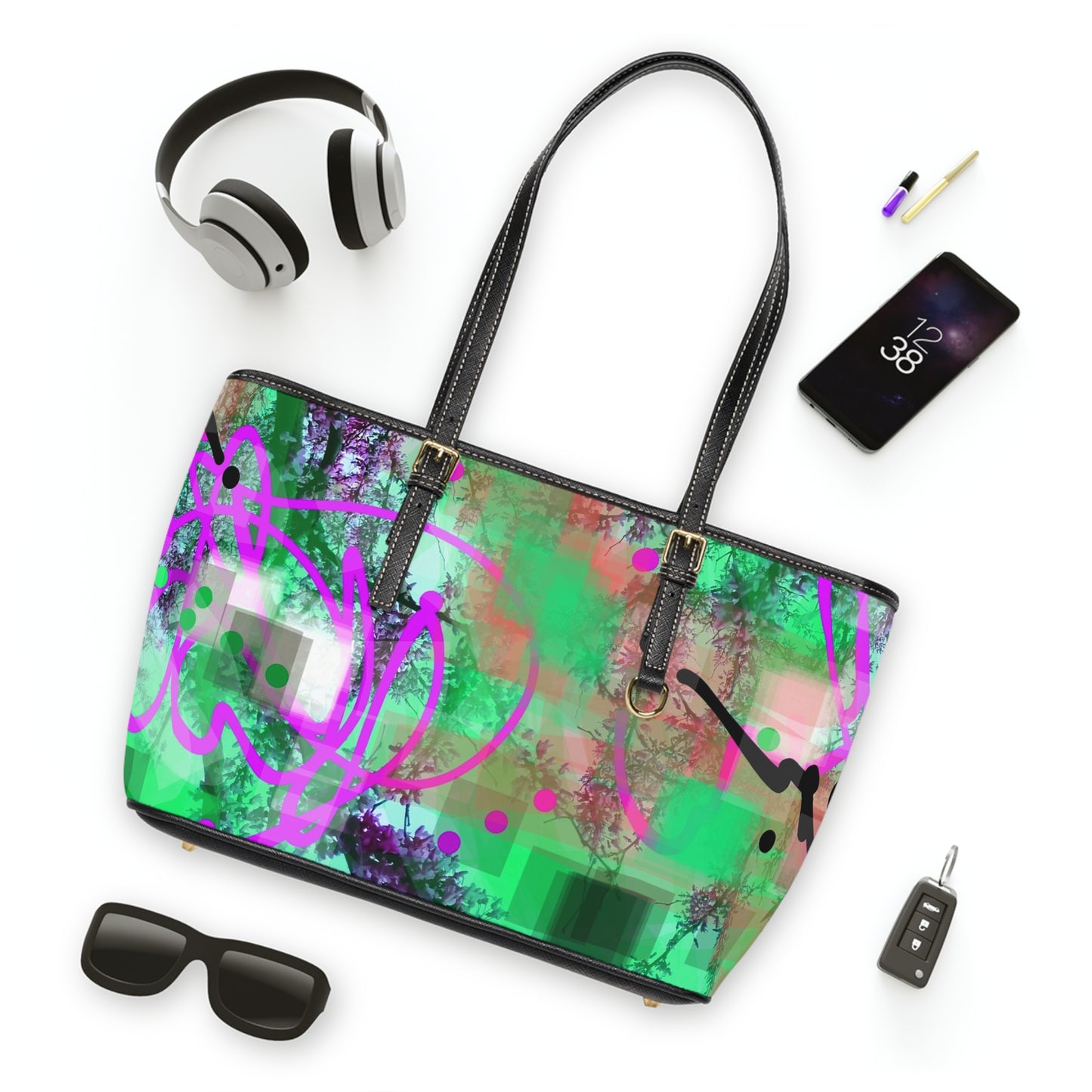 Cyd:  Colorful PU Leather Shoulder Bag - Stylish and Vibrant Tote for Everyday Use