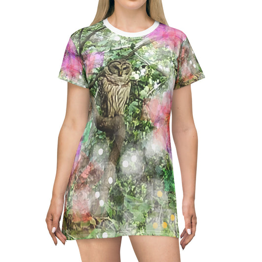 Woodland Owl:  T-Shirt Dress (AOP)