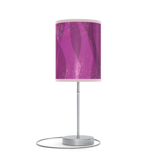 Ruby: (Pink Trim) Stylish Table Lamp, Modern Lighting, Home Decor, Romantic Accent, Wine Pink Lampshade, Gift for Her, Nightstand Light