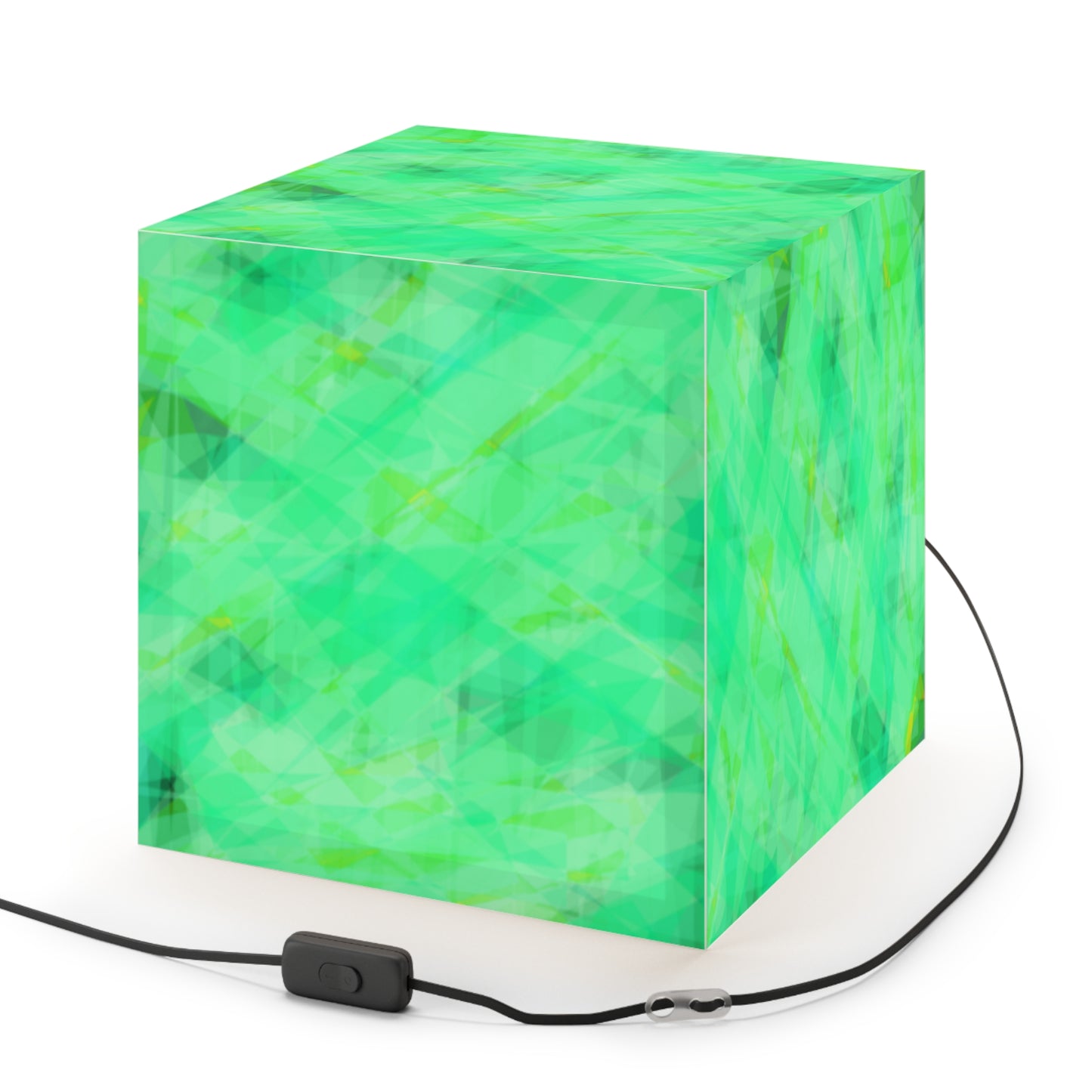 Elevation Station:  Calming Green Light Cube Lamp, Ambience Lighting, Modern Home Decor, Unique Gift, Bedroom Night Light, Eco-Friendly