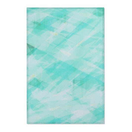 Mountain Stream: (24"x36") Aqua Abstract Area Rug | Modern Home Decor, Living Room Mat, Boho rug, Bedroom Accent, Stylish Floor Covering