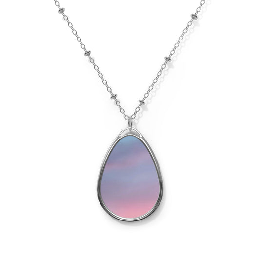 Soothing Sky: Oval Necklace