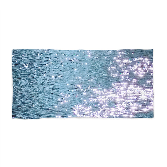 Water Diamonds:  Beach Towel with Shimmering Ocean Design, Summer Essentials, Swim Accessories, Poolside Vibe, Beach Picnic, Vacation Gear