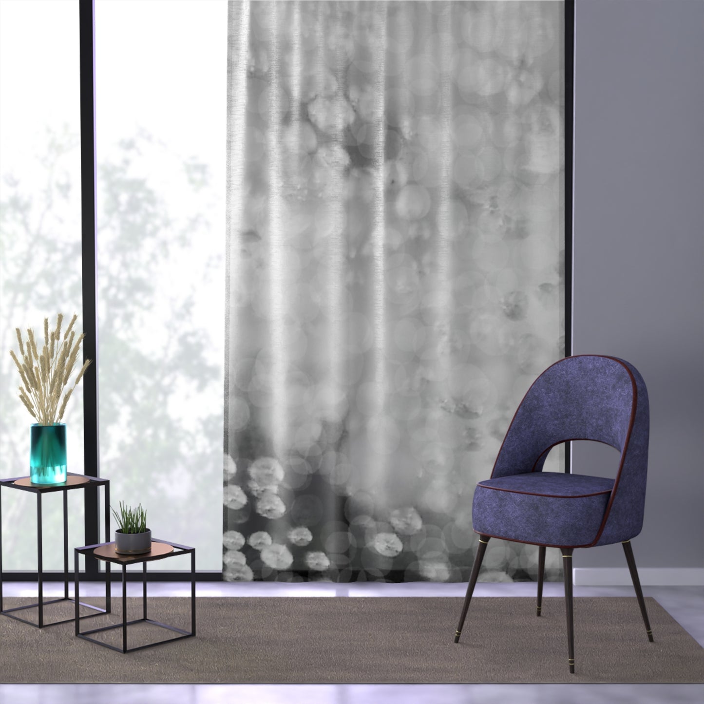 Oksana: Elegant Sheer Window Curtain - Soft Bokeh Design for Modern Decor