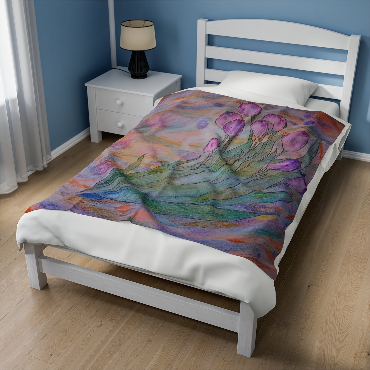 Breathing Tulips:  Velveteen Plush Blanket: 50"x60"