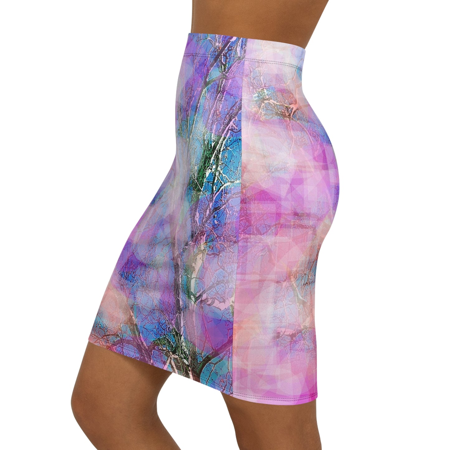 Woo Hoo!  Ethereal Vibrant Abstract Women's Mid-Waist Pencil Skirt, Nature Lovers Skirt for Casual Wear, Stylish Skirt for Parties, Floral Printed Skirt, [...]
