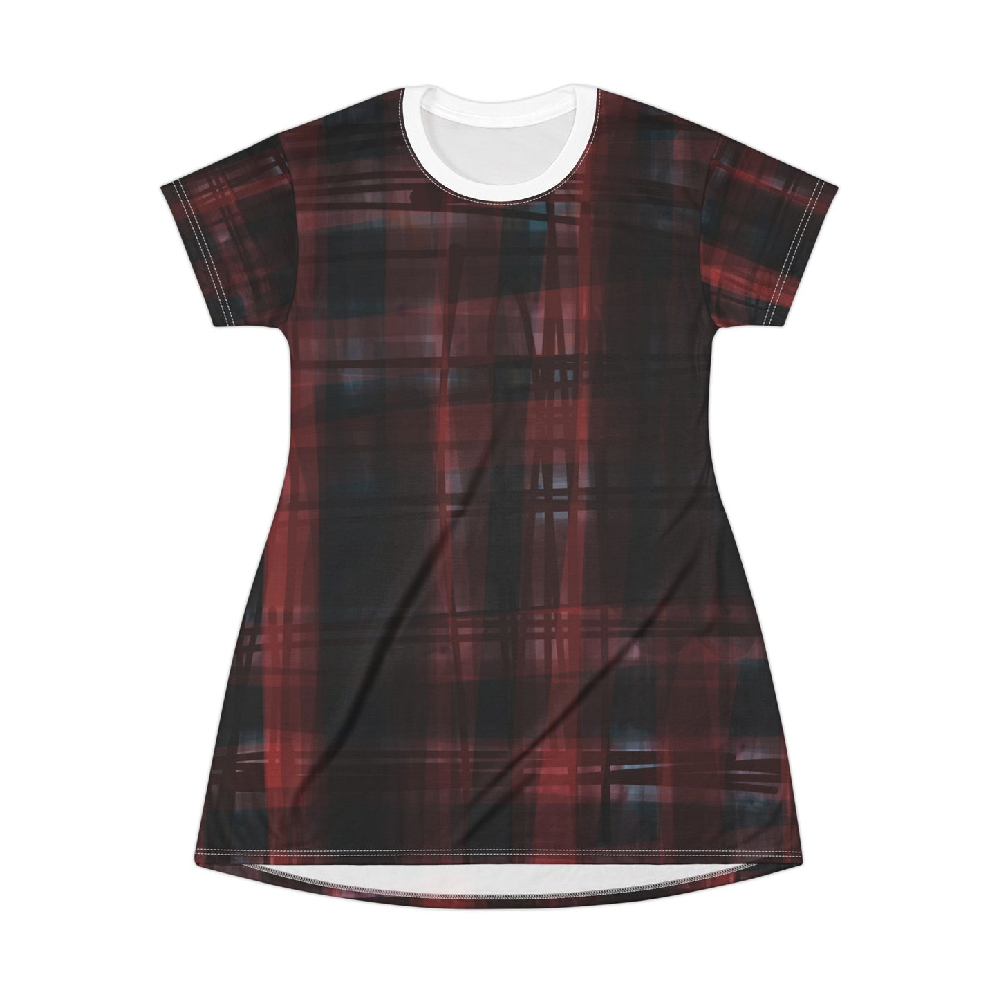 Mechelle:  Casual Plaid T-Shirt Dress for Effortless Style