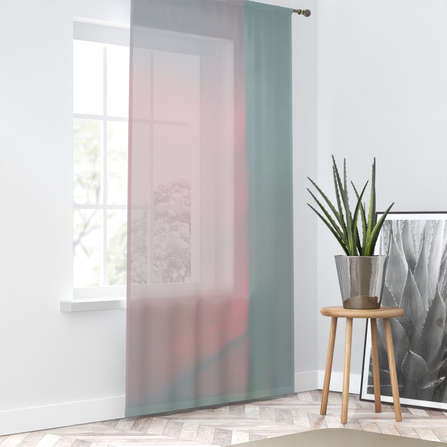 Charlotte: Pastel Ombre Window Curtain - Soft Light Filtering Drapes for Cozy Spaces