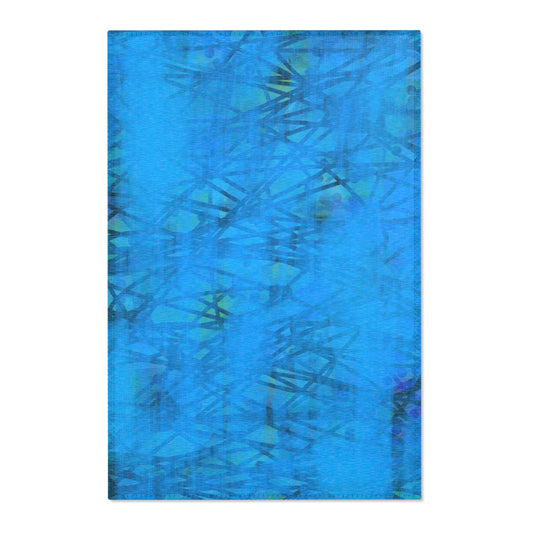 Carmen:  24"x36" Vibrant Blue Abstract Area Rug - Modern Decor for Stylish Living Spaces