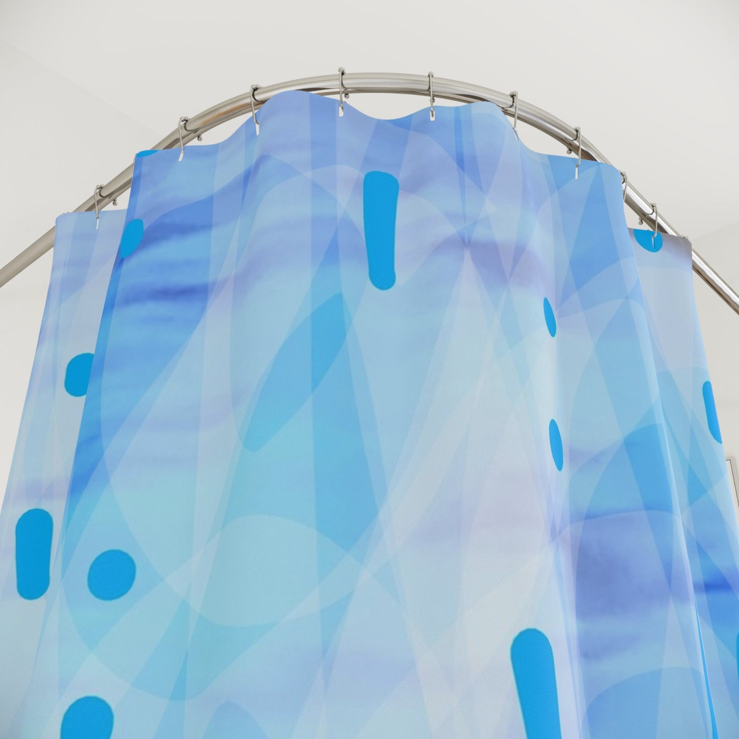 The Mists:  Modern Blue Abstract Shower Curtain - Unique Bathroom Decor