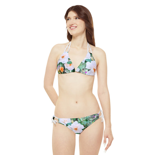 Divine Bouquet: Strappy Bikini Set (AOP)