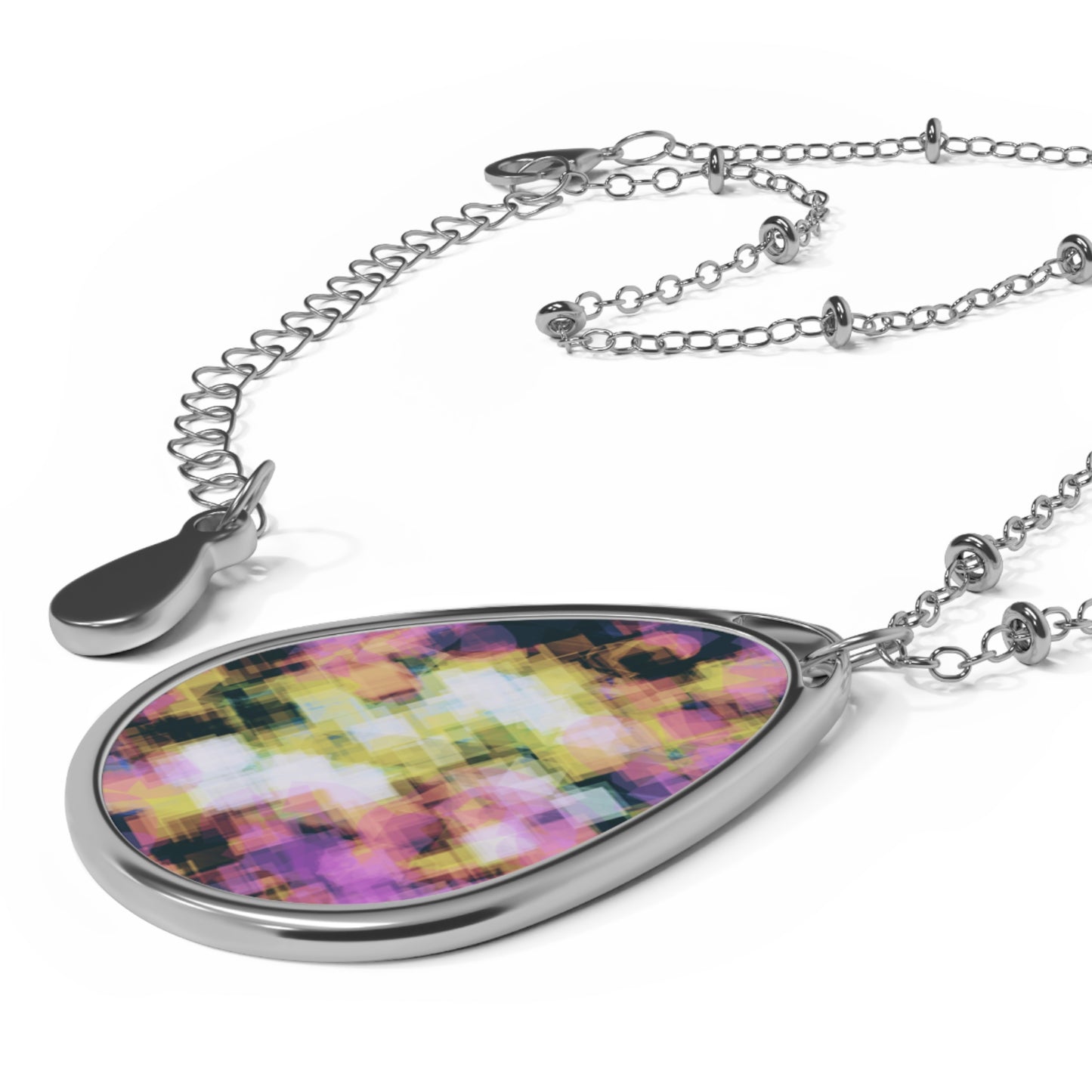 Sheena:  Chic Feminine Abstract Art Oval Necklace - Elegant and Unique Jewelry for Everyday Wear