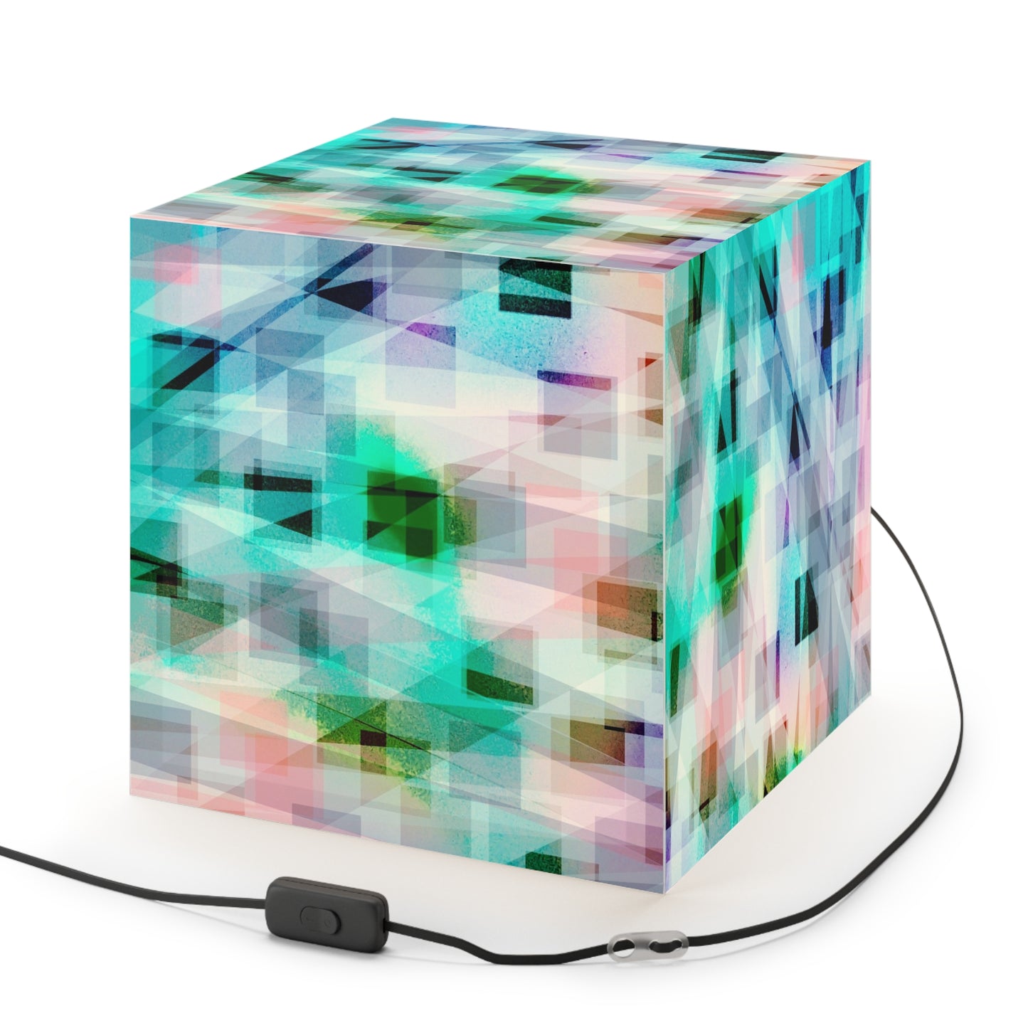 Synergy:  Colorful Geometric Light Cube Lamp - Modern Decor, Ambient Lighting, Home Office, Unique Gift, Living Room Accent