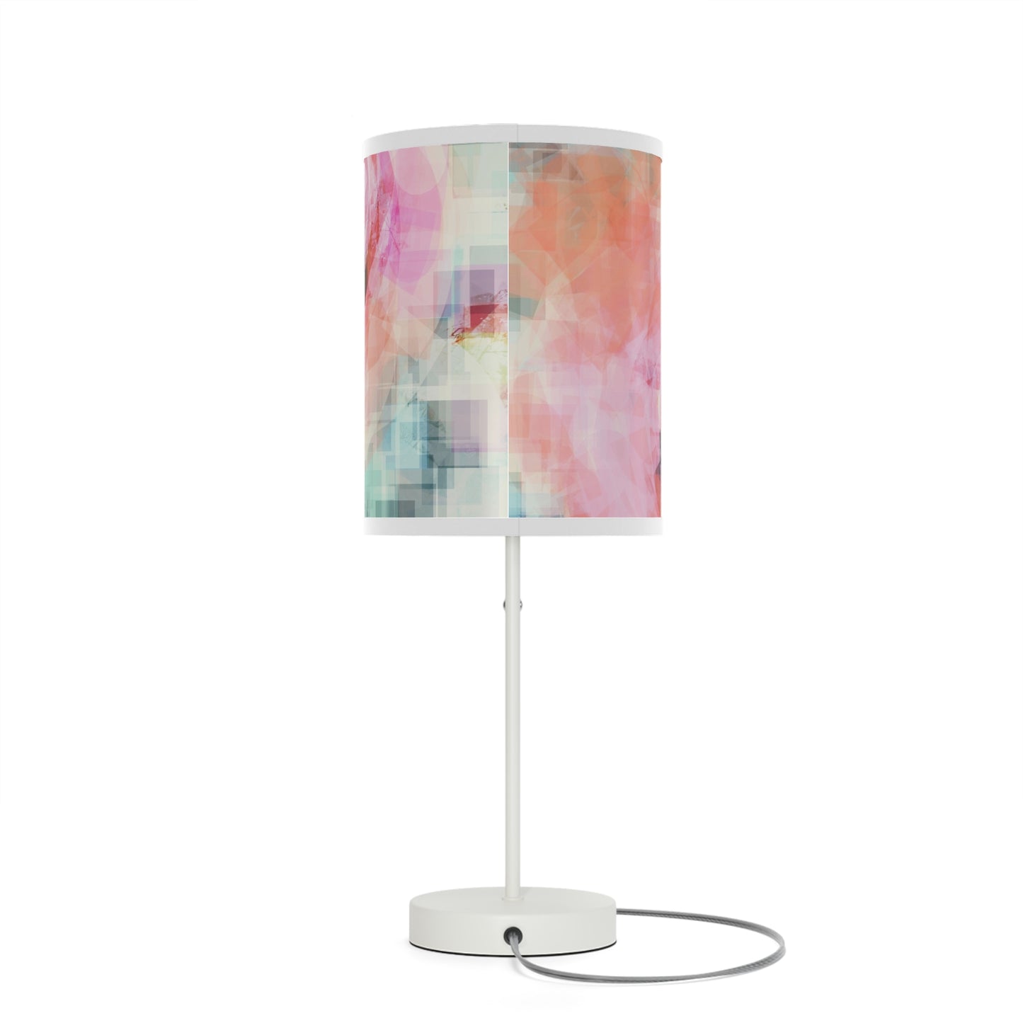 Lana:  WH Trim; Modern Abstract Floral Table Lamp - USB/CA Plug