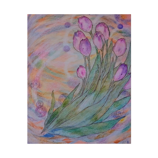 Breathing Tulips: Print 16"x20" Matte Canvas, Stretched, 0.75"