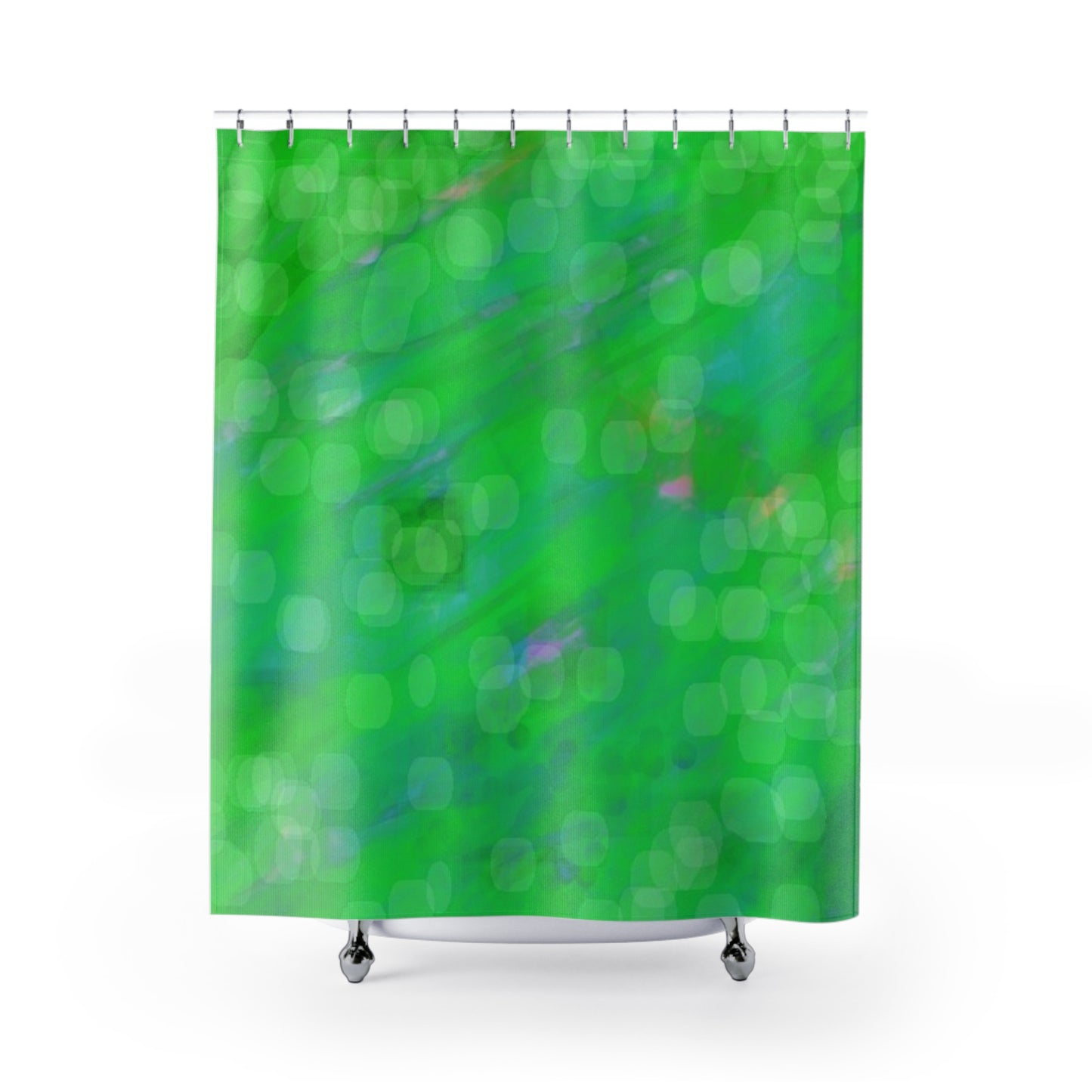 Earth child: Vibrant Green Bokeh Shower Curtain, Bathroom Decor, Eco-Friendly, Nature-Inspired, Spring Vibes, Gift for Homeowners