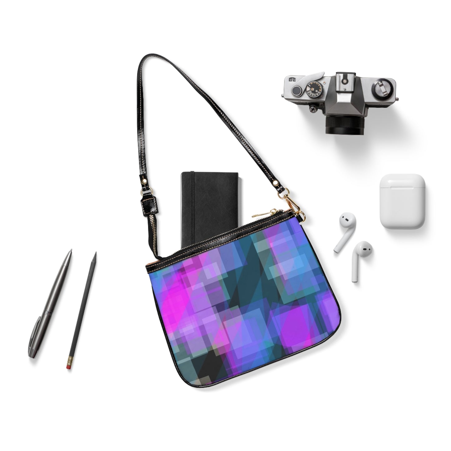 ESP:  Colorful Abstract Small Shoulder Bag, Good Vibes Crossbody Purse, Stylish Grab-and-Go Bag, Perfect Gift for Women, Everyday Accessory