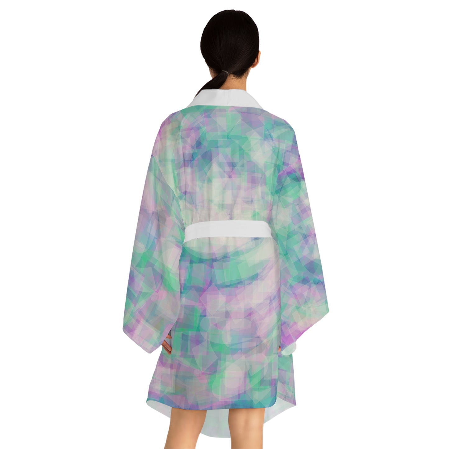 Deva:  Pastel Abstract Long Sleeve Kimono Robe | Relaxed Fashion for Home & Leisure