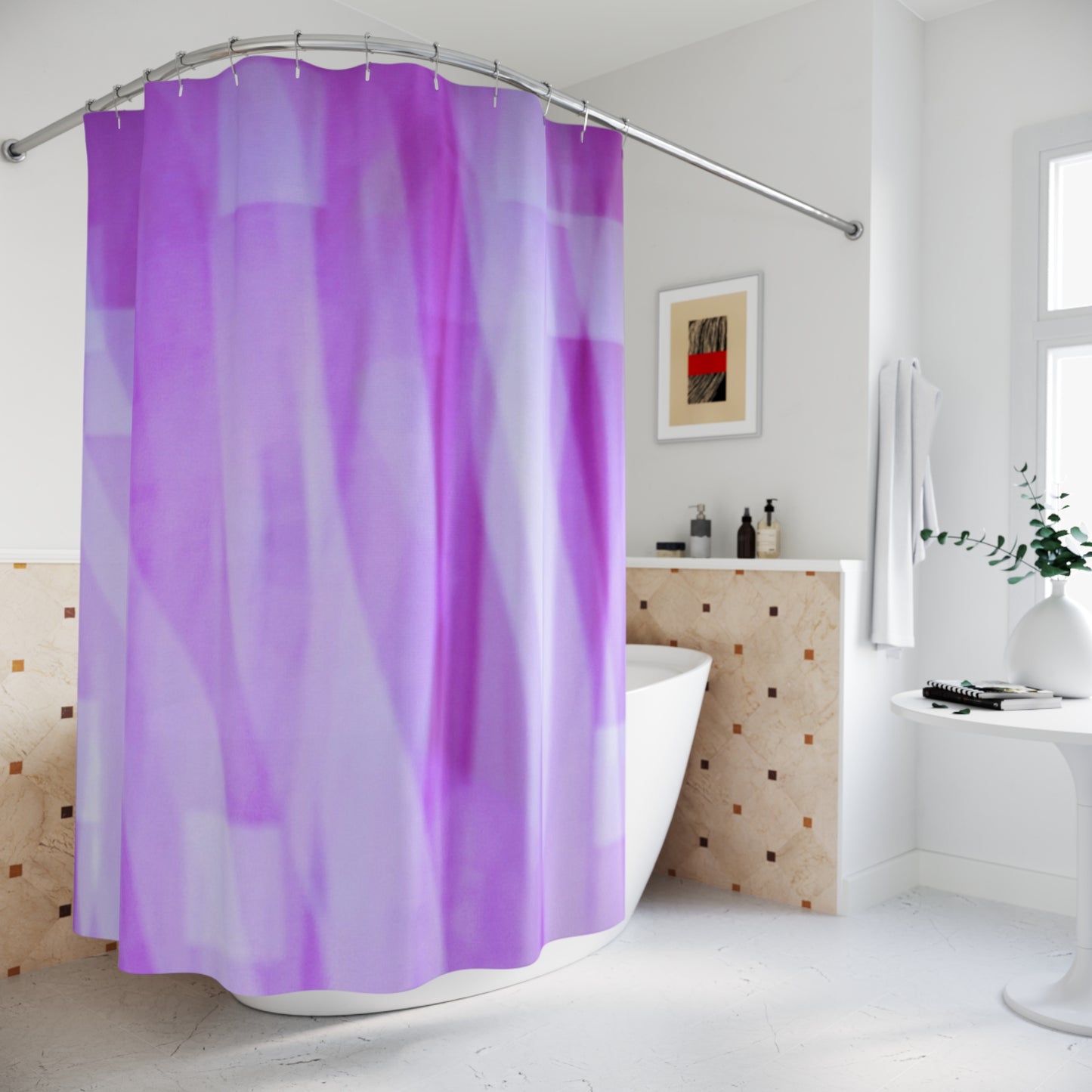 Amethyst Waves: Elegant Purple Shower Curtain, Modern Bath Decor, Soft Aesthetic Home Accent, Bathroom Makeover, Gift for Her